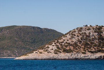 Samos island, greece, seen from the sea