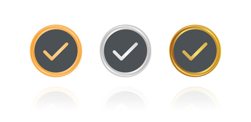 Haken - Best&auml;tigung - Bronze, Silber, Gold Buttons