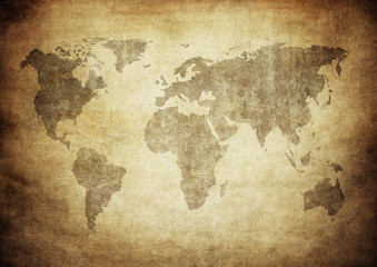 grunge map of the world