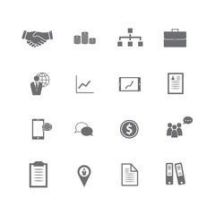 business office icon set