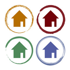 Pinselstrich Icon Set - Haus