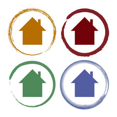 Pinselstrich Icon Set - Unterkunft