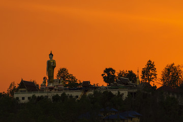Fototapeta na wymiar Sunset at Wat Phra That Doi Kham, Muang, Chiang Mai, Thailand
