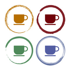 Pinselstrich Icon Set - Kaffeetasse