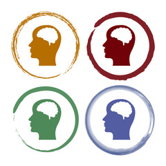 Pinselstrich Icon Set - Gehirn eines Menschen