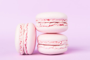 Three sweet purple macaroons
