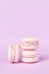 Three sweet purple macaroons
