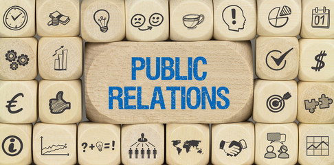 Public Relations / Würfel mit Symbole