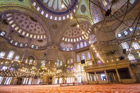 Innenansicht blaue Moschee Istanbul