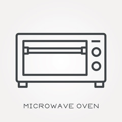 Line icon microwave oven