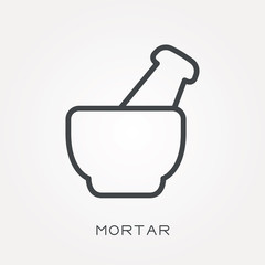 Line icon mortar