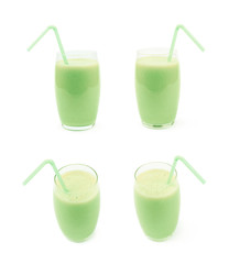 Glass filled with smoothie isolated