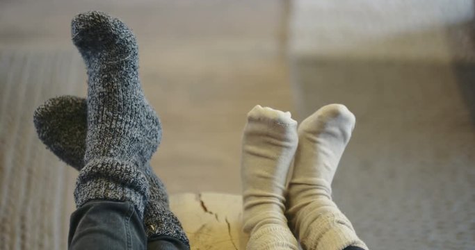 Young couple Wearing Socks