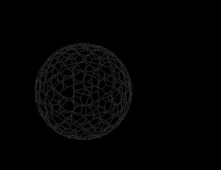 Abstract Sphere wireframe. Molecular lattice.  Sketch illustration.