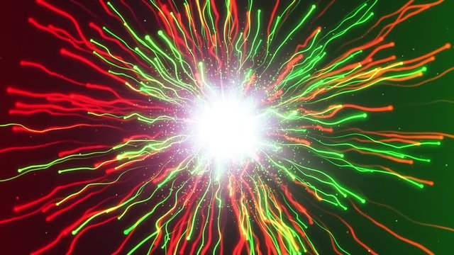 Green and red molecules explode on interaction