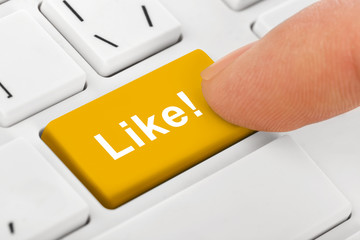 Computer notebook keyboard with Like key