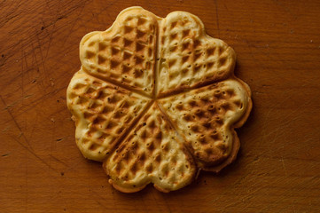waffles on a wooden background