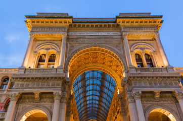Vittorio Emanuele II Gallery in Milan Italy