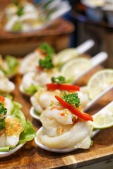 Steamed Fish in Lemon Sauce in cocktail style
