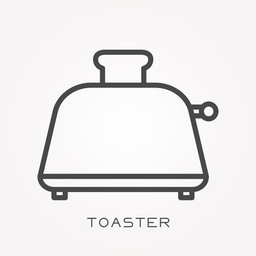 Line icon toaster