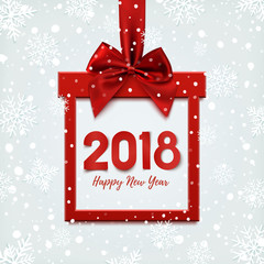Naklejka na ściany i meble Happy New Year 2018 design, square banner.