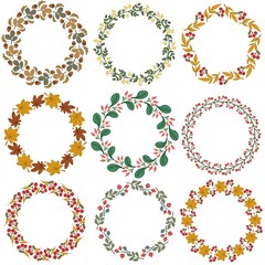Set of froral decorative ornamets. vector illustration.