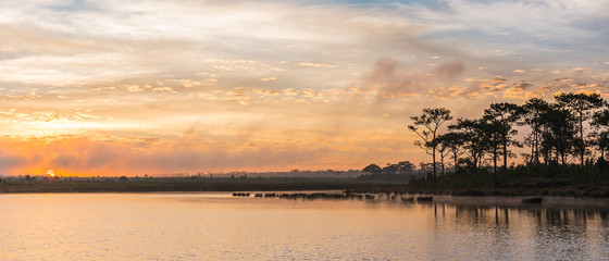 Twilight time with lake