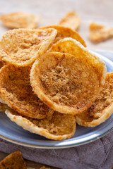 crispy rice with dried shredded pork,thai food