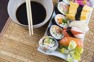 Japanese sushi pieces