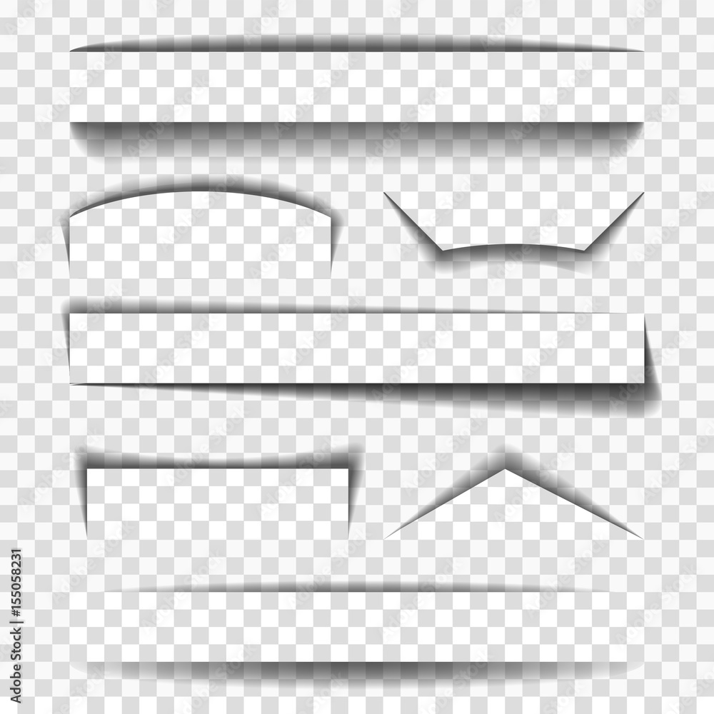 Canvas Prints shadow vector elements for pages, dividers and tabs. shadows collection illustration isolated on tra