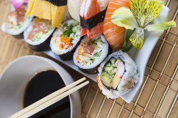 Japanese sushi pieces