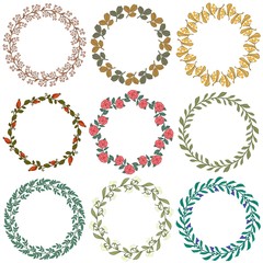 Set of froral decorative ornamets. vector illustration.