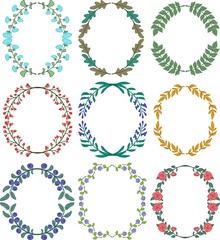 Set of froral decorative ornamets. vector illustration.
