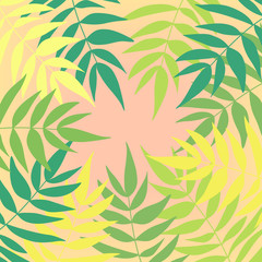 Fototapeta na wymiar Seamless leaves pattern with free space for your text