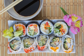 Japanese sushi pieces