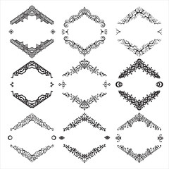 Set of abstract decorative ornamets. vector illustration.