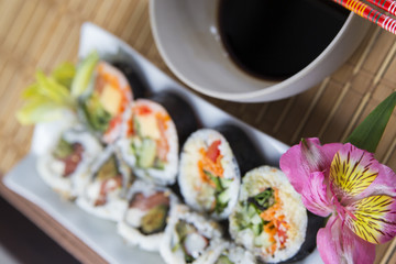 Japanese sushi pieces