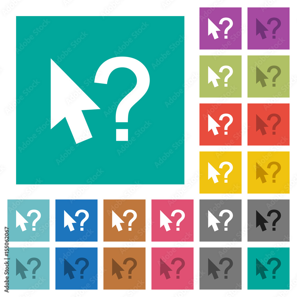 Aufkleber help cursor square flat multi colored icons