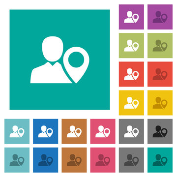 User location square flat multi colored icons