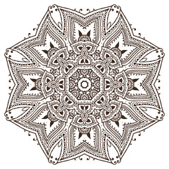Vector mandalapattern of henna floral elements