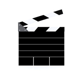 Fototapeta premium Blank movie production clapper board with copy space, 3D rendering