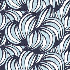 Cotton fabric Wavy hand drawn abstract print. Wave seamless pattern. Vector background