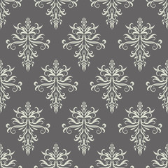 Vector seamless damask pattern. Vintage texture