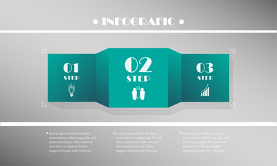 Business infographic template with 3 steps strategy
