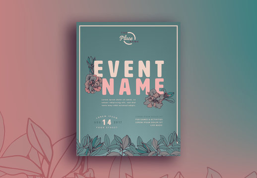 Pastel Floral Event Poster Layout