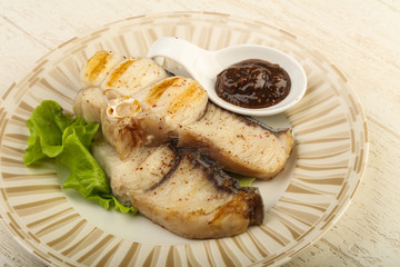 Grilled shark steak