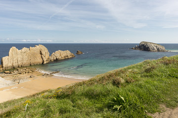 The beach of Arnia in Cantabria, Spain