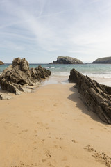 Fototapeta na wymiar The beach of Arnia in Cantabria, Spain
