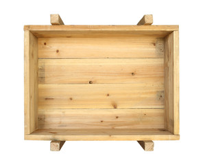Wooden box isolated on white background