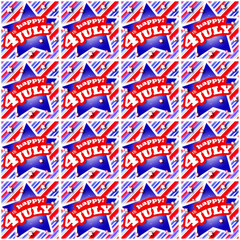Fototapeta premium Happy 4th of July Graphic Seamless Pattern